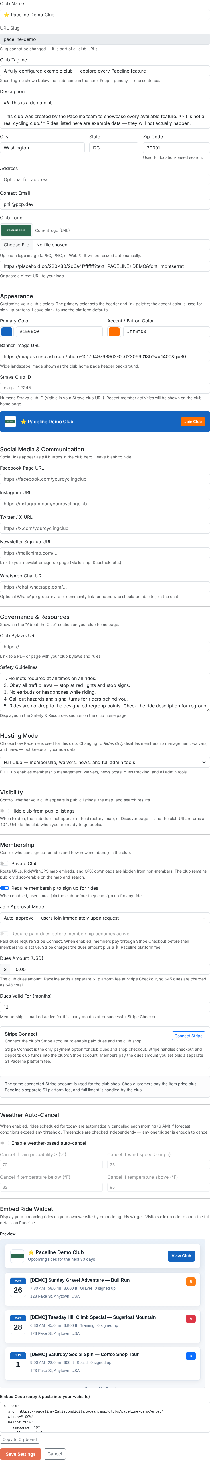Weather Auto-Cancel settings showing the enable toggle and threshold fields